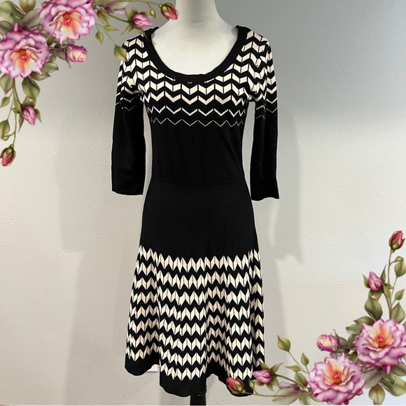 Danny & Nicole Dresses & Skirts - Danny & Nicole Fit and Flare sweater Dress with 3/4 Sleeves size large